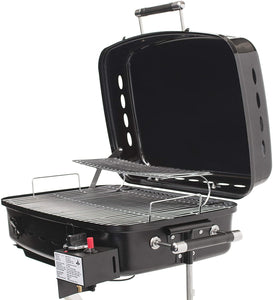 RV Or Trailer Mounted BBQ – Motorhome Gas Grill – 214 Sq Inch Cooking Surface – Adjustable Flame Controller, Black