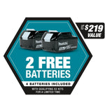 Makita 120 MPH 473 CFM 18-Volt x2 (36-Volt) LXT Lithium-Ion Brushless Cordless Blower Kit with Four 5.0 Ah Batteries