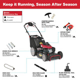 Troy-Bilt XP 21 in. 190 cc Honda Gas Walk Behind Self Propelled Lawn Mower with High Rear Wheels, 3-in-1 TriAction Cutting System