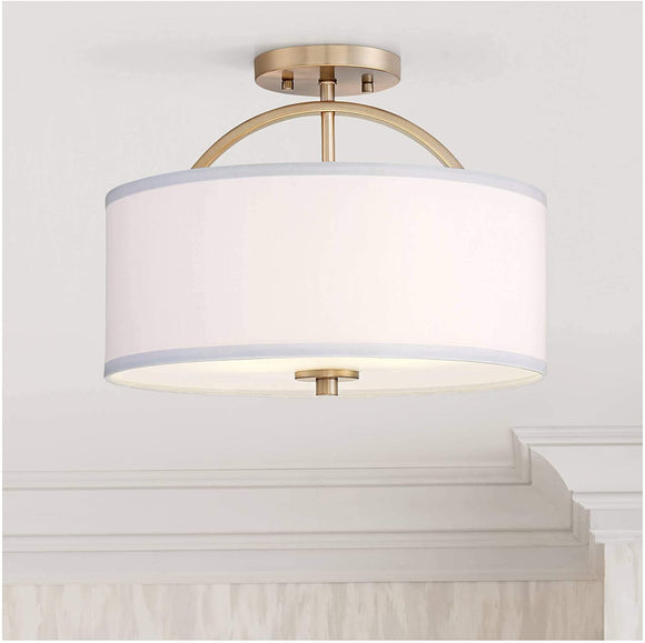 Halsted Modern Ceiling Light Semi Flush Mount Fixture Warm Brass 15