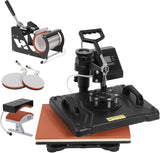Pro 5 in 1 Heat Press Machine Combo 360-degree Rotation 12" x 15" Swing Away Digital Sublimation Heat Transfer Machine for T-Shirts Hat Mug Plate Cap Sports Bottle