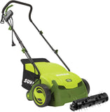 AJ801E 13 in. 12 Amp Electric Scarifier + Lawn Dethatcher w/Collection Bag, Green