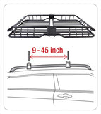 TG-RK1B942B Heavy Duty Roof Mounted Cargo Basket Rack | L57.5 x W42 x H6 | Roof Top Luggage Carrier | with Wind Fairing