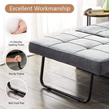 Ottoman Folding Chair Bed, Modern Velvet Sleeper Sofa Multi-Position Convertible Couch Lounger Guest Bed with Pillow for Small Space, Velvet Gray