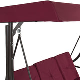 3-Seat Converting Outdoor Patio Canopy Swing Hammock – Burgundy