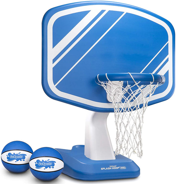 Splash Hoop PRO Swimming Pool Basketball Game, Includes Poolside Water Basketball Hoop, 2 Balls and Pump
