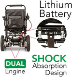 2020 New Folding Ultra Lightweight Electric Power Wheelchair, Silla de Ruedas Electrica, FDA Approved and Air Travel Allowed, Heavy Duty, Mobility Motorized, Portable Power (17.5" Seat Width)