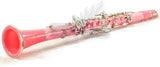 Pink ABS Student Bb Clarinet with Case, Mouthpiece, 11 Reeds, Care kit and more