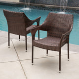 Cliff Outdoor Wicker Chairs, 2-Pcs Set, Multibrown