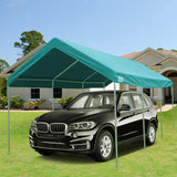 10 x 20 FT Heavy Duty Carport Car Canopy Garage Shelter Party Tent, Adjustable Height from 6ft to 7.5ft, Green