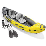 Intex Explorer K2 2 Person Inflatable Kayak Set and Air Pump, Yellow (3 Pack)