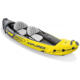 Intex Explorer K2 2 Person Inflatable Kayak Set and Air Pump, Yellow (3 Pack)