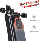 H5 37" Electric Skateboard, 22 MPH Top Speed, 760W Dual Motor, 11 Miles Range, 14.5 Lbs, 10 Layers Maple Longboard with Wireless Remote Control