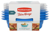 Rubbermaid TakeAlongs 2.9 Cup Sandwich Blue Food Storage Container, 4 Pack