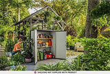 Keter Premier Tall Resin Outdoor Storage Shed with Shelving Brackets for Patio Furniture, Pool Accessories, and Bikes, Grey & Black