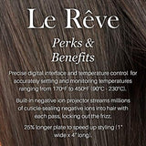 L’Ange Hair Le Rêve Blush Titanium Straightener – 2 in 1 Ceramic Hair Straightener – Titanium Hair Straightener with Dual Voltage – Ionic Straightener with Digital Display – 1“ Plate, MSRP $179.00