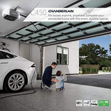 Chamberlain C450 Smart Garage Door Opener – myQ Smartphone Controlled – Ultra Quiet Durable Chain Drive with MED Lifting Power, Wireless Keypad Included, Gray