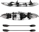 Tandem Fishing Kayak, 12.2 Foot Sit On Top Fishing Kayak with EVA Padded Seats, Includes Aluminum Paddles, Rod Holders and Dry Storage Compartments