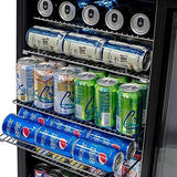 NewAir Beverage Refrigerator Cooler with 126 Can Capacity – Mini Bar Beer Fridge with Right Hinge Glass Door – Cools to 34F – AB-1200 – Stainless Steel