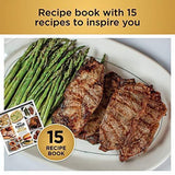 Ninja FG551 Foodi Smart XL 6-in-1 Indoor Grill with 4-Quart Air Fryer Roast Bake Dehydrate Broil and Leave-in Thermometer, with Extra Large Capacity, and a Stainless Steel Finish