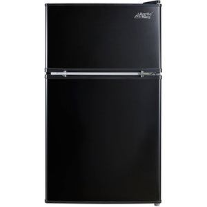 Arctic King 3.2 Cu ft Two Door Mini Fridge with Freezer, Black