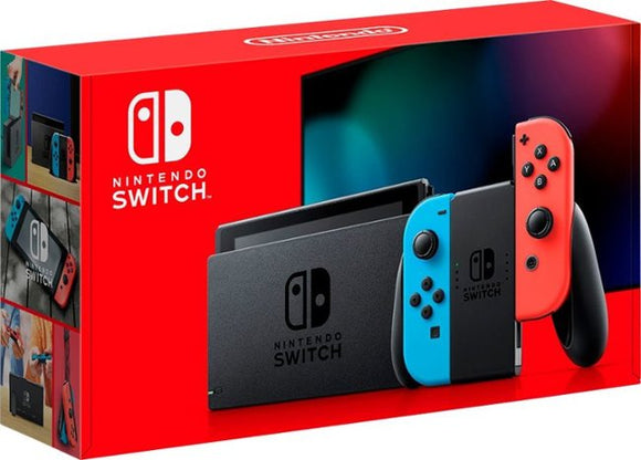 Package Nintendo Switch 32GB Console Neon Red/Neon Blue Joy-Con + 2 more items