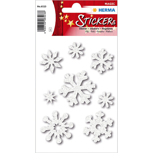 Stickers Ice Crystals, White Felt (6523)