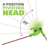 Greenworks 8 Inch 40V Cordless Pole Saw with Hedge Trimmer Attachment 2.0Ah Battery and Charger Included PSPH40B210