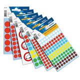 Multi-purpose Labels Round 12mm Assorted Colours (1851)