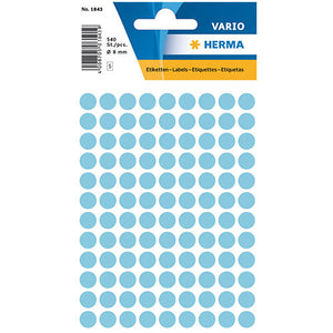 Multi-purpose Labels Round 8mm Blue (1843)