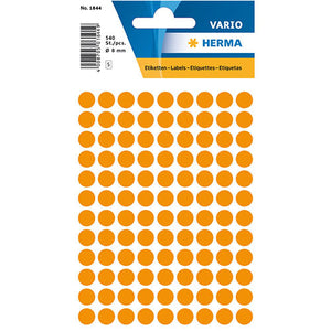 Multi-purpose Labels Round 8mm Orange (1844)