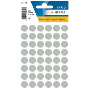 Multi-purpose Labels Round 13mm Grey (1858)