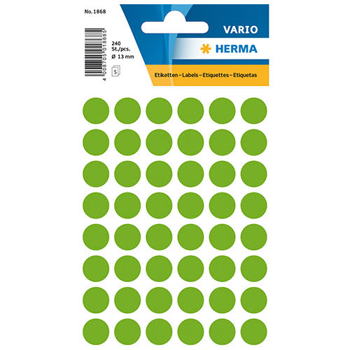 Multi-purpose Labels Round 13mm Luminous Green (1868)