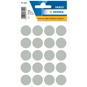 Multi-purpose Labels Round 19 mm Grey (1888)