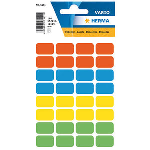 Multi-purpose Labels 12 x 19mm Assorted Colours (3631)