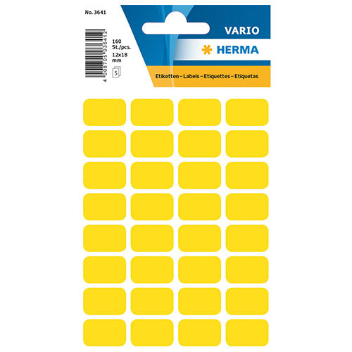 Multi-purpose Labels 18 x 12mm Yellow (3641)