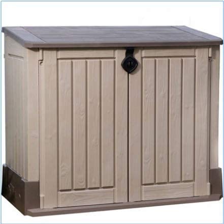 Plastic Outdoor Storage, Shed – 30-Cu.Ft., Color Beige/Taupe