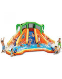 Banzai Twin Falls Lagoon Inflatable Water Slide with Climbing Wall and 2 Cannons 91