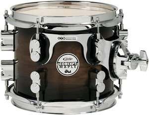 DW Concept Exotic Series Walnut to Charcoal Burst, Suspended Tom 8 x 7 in.