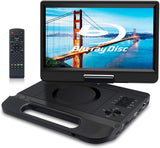 10.1 Inch Portable Blu-Ray DVD Player with Rechargeable Battery, Support USB/SD Card, HDMI Out & AV in, Snyc Screen, 1080P Video, Dolby Audio, Last Memory(Black)