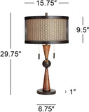Hunter Mid Century Modern Table Lamp Wood Bronze Metal Shade for Living Room Family Bedroom Bedside Nightstand Office – Franklin Iron Works