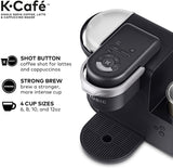 Keurig K-Cafe Coffee Maker, Single Serve K-Cup Pod Coffee, Latte and Cappuccino Maker, Comes with Dishwasher Safe Milk Frother, Coffee Shot Capability, Compatible With all K-Cup Pods, Charcoal