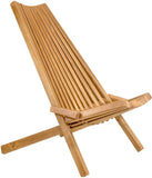 Tamarack Folding Wooden Outdoor Chair – Foldable Low Profile Acacia Wood Lounge Chair for the Patio, Porch, Deck, Lawn, Garden or Home Furniture – No Assembly Required