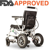 Culver Mobility Electric Power Wheelchair Scooter Fold Lightweight Folding Safe Electric Wheelchair Motorized FDA Approved Aviation Travel (Free Wheelchair RAMP Gift) (Silver-17.5 inc)