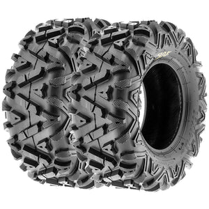 SunF 27×11-12 27x11x12 ATV UTV A/T Replacement Race 6 PR Tubeless Tires A033 POWER I, [Set of 2]