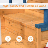 Pirate Boat Wood Sandbox for Kids, Wooden Pirate Sandboat Covered Sandboxes w/Bench Seat, Flag, Storage Space, Non-Woven Fabric Cloth, Children Outdoor Playset for Backyard, Home, Lawn, Garden