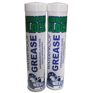 Corrosion Block High Performance Waterproof Grease – (2) 3oz Cartridges – Non-Hazmat, Non-Flammable  Non-Toxic – 25003