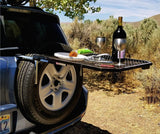 Vehicle Tire-Mounted Steel Camping, Travel, Tailgating and Outdoor Work Table