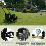 Mechanical Fully Automatic Irrigation Garden Hose Reel Cart, 131Ft Retractable Water Planting Truck with Convenient Hose Guide, Irrigation for Gardens, Lawn, Farm, Pasture