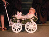 Small Flower Girl Pumpkin Wagon – Gloss White